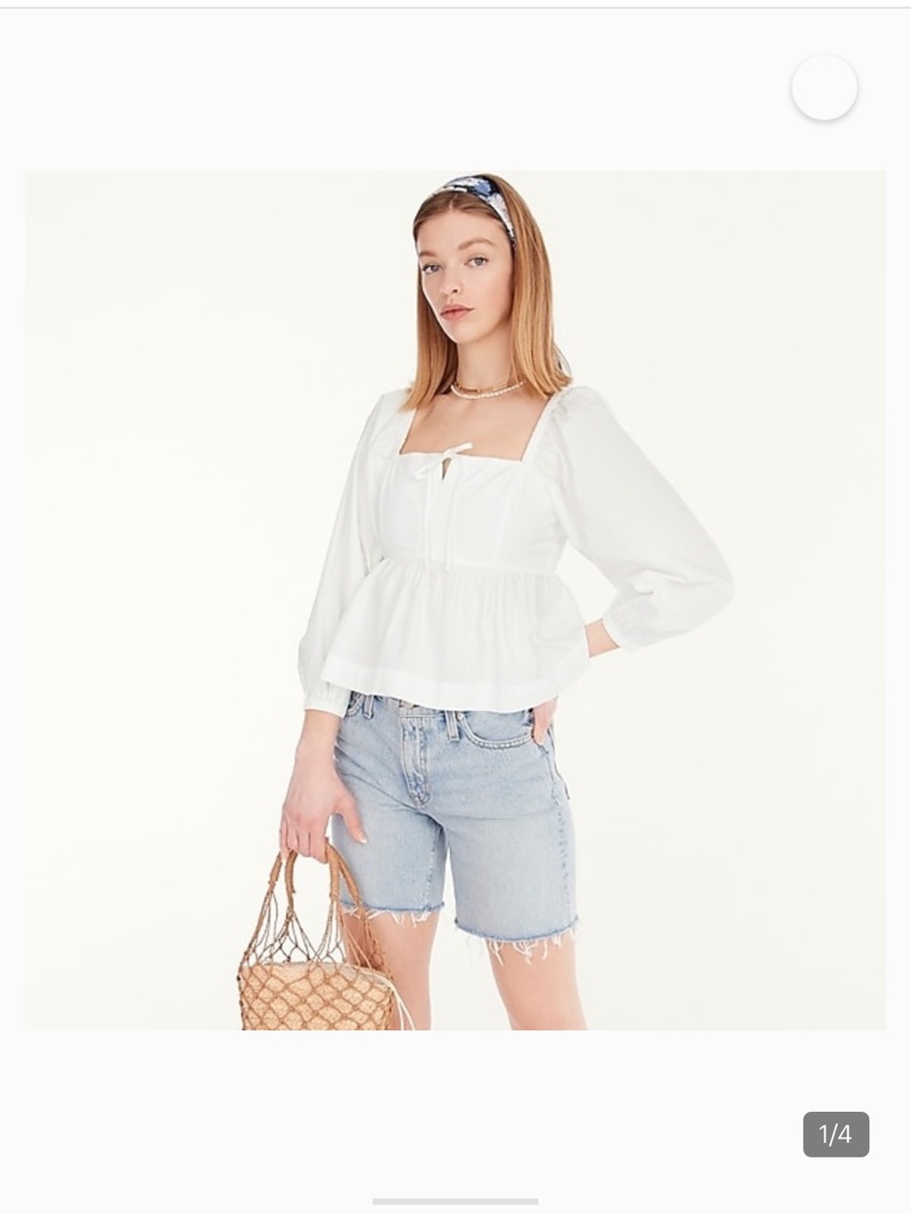 J Crew BOW POPLIN BLOUSE